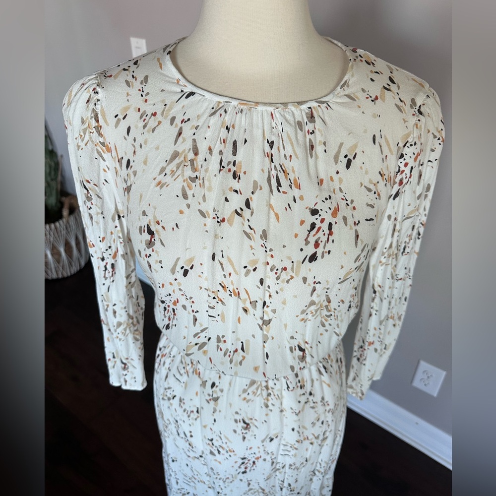 A New Day Maxi Dress Boho Prairie Ruffle Details & Elastic Waist White Floral XL - Picture 4 of 12